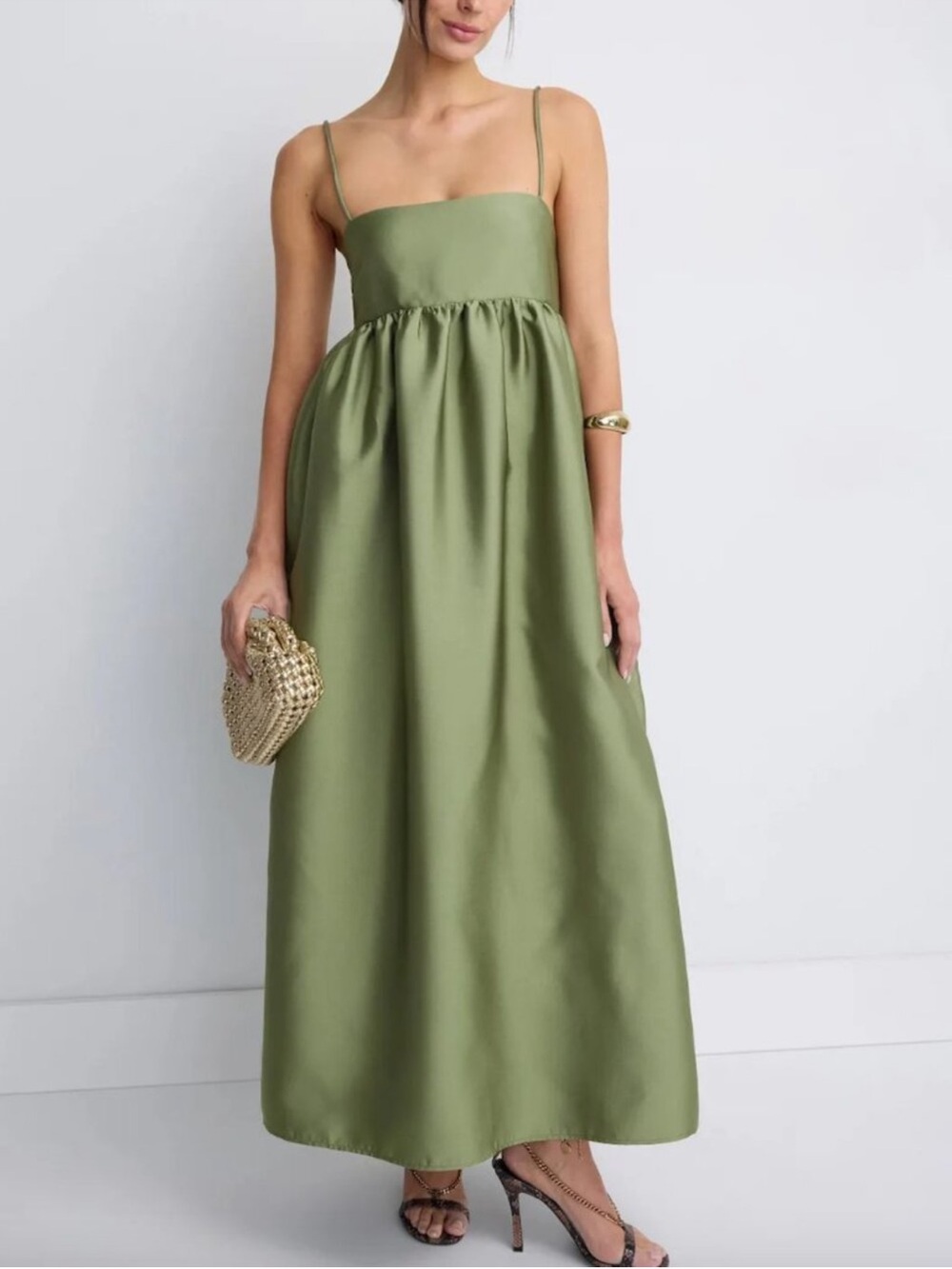RMN Sydney Olive Green Maxi Dress